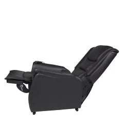 Modoform Fauteuil TV Sylt Motorisé - Cuir Synthétique Noir, Design Érable/Orange - Siège Relax avec Assistance pour se Lever -Pas Cher Fauteuils Magasin relaxsessel sylt mit motor und aufstehhilfe echtleder schwarz 373374