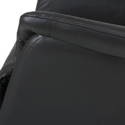 Modoform Fauteuil TV Sylt Motorisé - Cuir Synthétique Noir, Design Érable/Orange - Siège Relax avec Assistance pour se Lever -Pas Cher Fauteuils Magasin relaxsessel sylt mit motor und aufstehhilfe echtleder schwarz 373376