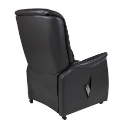 Modoform Fauteuil TV Sylt Motorisé - Cuir Synthétique Noir, Design Érable/Orange - Siège Relax avec Assistance pour se Lever -Pas Cher Fauteuils Magasin relaxsessel sylt mit motor und aufstehhilfe echtleder schwarz 373378