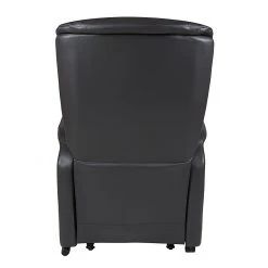 Modoform Fauteuil TV Sylt Motorisé - Cuir Synthétique Noir, Design Érable/Orange - Siège Relax avec Assistance pour se Lever -Pas Cher Fauteuils Magasin relaxsessel sylt mit motor und aufstehhilfe echtleder schwarz 373379