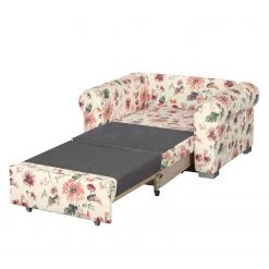 Mooved Fauteuil Convertible Latina VIII - Fauteuil 1 Place en Tissu Beige et Rouge, Confort et Élégance -Pas Cher Fauteuils Magasin schlafsessel latina iii flachgewebe gebluemt beige rot 3641317