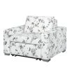 Mooved Fauteuil Convertible Latina VII - Tissu Floral Blanc/Gris - Confort et Style
