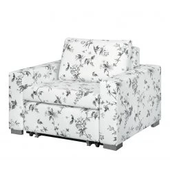 Mooved Fauteuil Convertible Latina VII - Tissu Floral Blanc/Gris - Confort et Style