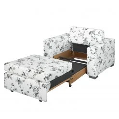 Mooved Fauteuil Convertible Latina VII - Tissu Floral Blanc/Gris - Confort et Style -Pas Cher Fauteuils Magasin schlafsessel latina vii flachgewebe weiss grau 4197448