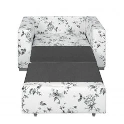 Mooved Fauteuil Convertible Latina VII - Tissu Floral Blanc/Gris - Confort et Style -Pas Cher Fauteuils Magasin schlafsessel latina vii flachgewebe weiss grau 4197464