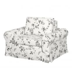 Fauteuil 1 place convertible Mooved Latina VII - Tissu Blanc/Gris - Confort et Style