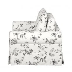 Fauteuil 1 place convertible Mooved Latina VII - Tissu Blanc/Gris - Confort et Style -Pas Cher Fauteuils Magasin schlafsessel lepe gebluemt weiss grau 4134132