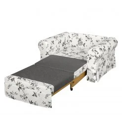 Fauteuil 1 place convertible Mooved Latina VII - Tissu Blanc/Gris - Confort et Style -Pas Cher Fauteuils Magasin schlafsessel lepe gebluemt weiss grau 4134144