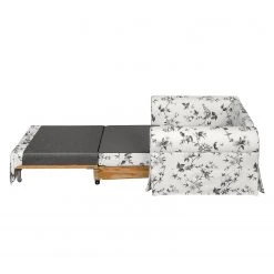 Fauteuil 1 place convertible Mooved Latina VII - Tissu Blanc/Gris - Confort et Style -Pas Cher Fauteuils Magasin schlafsessel lepe gebluemt weiss grau 4134156