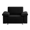 Chillout by Franz Fertig Fauteuil convertible Plaza - Noir - Accoudoir réglable | Confort maximal -Pas Cher Fauteuils Magasin schlafsessel plaza echtleder schwarz abklappbare armlehnen 1410394