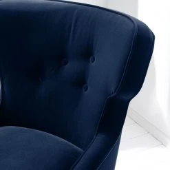 Maison Belfort Fauteuil à oreilles Audrey en Velours - Confort et Élégance -Pas Cher Fauteuils Magasin sessel audrey samt dunkelblau 5182424