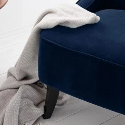 Maison Belfort Fauteuil à oreilles Audrey en Velours - Confort et Élégance -Pas Cher Fauteuils Magasin sessel audrey samt dunkelblau 5182432