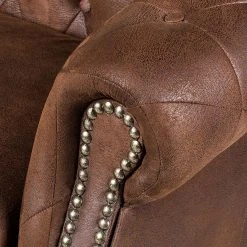 Fauteuil Benavente - Fauteuil 1 place en cuir vieilli marron par Ars Manufacti -Pas Cher Fauteuils Magasin sessel benavente antiklederlook braun 406397