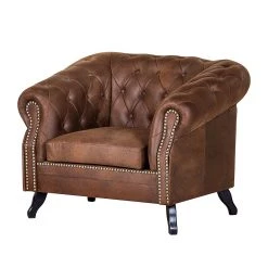 Fauteuil Benavente - Fauteuil 1 place en cuir vieilli marron par Ars Manufacti