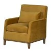 Jack & Alice Fauteuil Blomma en Velours Jaune Moutarde avec Pieds en Noyer - Confort et Style -Pas Cher Fauteuils Magasin sessel blomma samtstoff senfgelb nussbaum 3670841