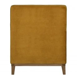 Jack & Alice Fauteuil Blomma en Velours Jaune Moutarde avec Pieds en Noyer - Confort et Style -Pas Cher Fauteuils Magasin sessel blomma samtstoff senfgelb nussbaum 3670853