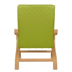 Fauteuil Modoform Bueno Vista - Vert Gazon avec Accents Beige et Structure en Hêtre -Pas Cher Fauteuils Magasin sessel bueno vista strukturstoff buche natur grasgruen 4617384