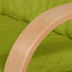 Fauteuil Modoform Bueno Vista - Vert Gazon avec Accents Beige et Structure en Hêtre -Pas Cher Fauteuils Magasin sessel bueno vista strukturstoff buche natur grasgruen 4617400