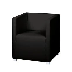 Mooved Fauteuil Carmen - Fauteuil 1 place en imitation cuir noir - Confort et style moderne