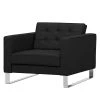 Fredriks Fauteuil Chelsea Cuir Véritable - Noir - Luge | Fauteuil 1 Place en Cuir de Luxe