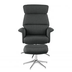 Fredriks Fauteuil Dingle avec repose-pieds - Tissu Gris - Fauteuil 1 place confortable -Pas Cher Fauteuils Magasin sessel dingle mit hocker webstoff grau 4068724