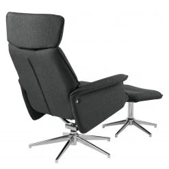 Fredriks Fauteuil Dingle avec repose-pieds - Tissu Gris - Fauteuil 1 place confortable -Pas Cher Fauteuils Magasin sessel dingle mit hocker webstoff grau 4068736