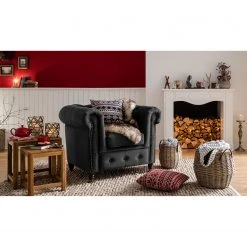 Fauteuil Esplanada Noir - Confort Élégant par Jack & Alice -Pas Cher Fauteuils Magasin sessel esplanada samt schwarz 5159624