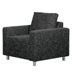 Fauteuil 1 place Loftscape Greenwood en Tissu structuré Lawan Noir - Confort et Élégance