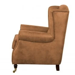 Fauteuil à oreilles Grendon - Aspect cuir vieilli - Ocre | Ars Manufacti -Pas Cher Fauteuils Magasin sessel grendon ii antiklederlook ocker 4225048