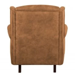 Fauteuil à oreilles Grendon - Aspect cuir vieilli - Ocre | Ars Manufacti -Pas Cher Fauteuils Magasin sessel grendon ii antiklederlook ocker 4225052