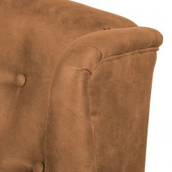 Fauteuil à oreilles Grendon - Aspect cuir vieilli - Ocre | Ars Manufacti -Pas Cher Fauteuils Magasin sessel grendon ii antiklederlook ocker 4225056