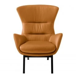 Fauteuil Hepburn I - Cuir véritable Neka en Cognac et Noir | Studio Copenhagen -Pas Cher Fauteuils Magasin sessel hepburn echtleder echtleder neka cognac 5024044
