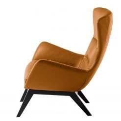 Fauteuil Hepburn I - Cuir véritable Neka en Cognac et Noir | Studio Copenhagen -Pas Cher Fauteuils Magasin sessel hepburn echtleder echtleder neka cognac 5024048