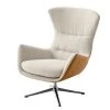 Studio Copenhagen Fauteuil Hepburn III - Beige / Cognac - Chrome brillant | Fauteuil 1 place élégant -Pas Cher Fauteuils Magasin sessel hepburn ii webstoff echtleder beige cognac 5022176