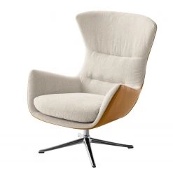 Studio Copenhagen Fauteuil Hepburn III - Beige / Cognac - Chrome brillant | Fauteuil 1 place élégant