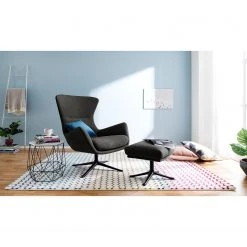 Fauteuil 1 place Studio Copenhagen Hepburn III - Tissu Milan Anthracite Noir | Confort et Design -Pas Cher Fauteuils Magasin sessel hepburn iii webstoff schwarz stoff milan anthrazit 5153196