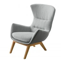 Fauteuil Studio Copenhagen Hepburn I - Gris clair / Gris - Chêne foncé | Design et Confort -Pas Cher Fauteuils Magasin sessel hepburn webstoff echtleder hellgrau grau 5020908