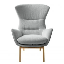 Fauteuil Studio Copenhagen Hepburn I - Gris clair / Gris - Chêne foncé | Design et Confort -Pas Cher Fauteuils Magasin sessel hepburn webstoff echtleder hellgrau grau 5020912