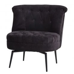 Jack & Alice Fauteuil Jonas I - Noir - Fauteuil 1 place élégant et confortable