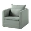 Fauteuil Lavina en Tissu Moretey Menthe - Eva Padberg Collection -Pas Cher Fauteuils Magasin sessel lavina webstoff mintgrau 4721788