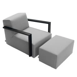 Fauteuil Lazy Tom Tailor Gris clair avec repose-pieds - Confort élégant pour votre salon -Pas Cher Fauteuils Magasin sessel lazy strukturstoff mit hocker hellgrau 1260106