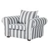 Maison Belfort Fauteuil Colmar - Tissu gris à rayures | Fauteuil 1 place élégant et confortable -Pas Cher Fauteuils Magasin sessel livia webstoff grau gestreift 309462