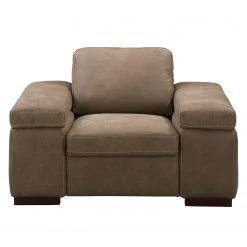 Fauteuil Maine en Cuir Véritable Noix de Muscade - Ars Natura -Pas Cher Fauteuils Magasin sessel maine echtleder cappuccino 5039484