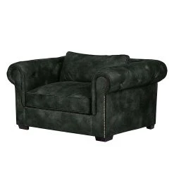 Ars manufacti Fauteuil Mallow - Fauteuil 1 place en aspect cuir vieilli anthracite