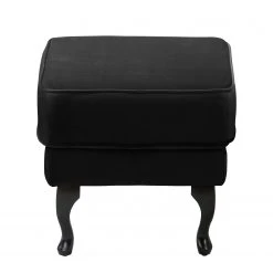 Fauteuil à oreilles Miscol Noir avec repose-pieds - Maison Belfort -Pas Cher Fauteuils Magasin sessel miscol samt mit hocker schwarz 4887736