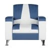 Studio Monroe Fauteuil Nixa - Cuir Synthétique Blanc & Bleu Foncé - Fauteuil 1 Place -Pas Cher Fauteuils Magasin sessel nixa kunstleder weiss dunkelblau 435879