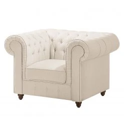 Maison Belfort Fauteuil Chesterfield Pintano - Beige | Fauteuil 1 place élégant et confortable
