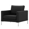 Fredriks Fauteuil Portobello en Cuir Véritable Noir - Design Angulaire - Fauteuils 1 Place -Pas Cher Fauteuils Magasin sessel portobello echtleder eckiger fuss 3799700
