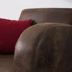 Fauteuil Tullow - Aspect vieux cuir marron foncé | Fauteuil 1 place design et confortable | Ars Manufacti -Pas Cher Fauteuils Magasin sessel tullow antiklederoptik dunkelbraun 4972168