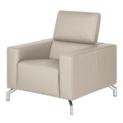 Fauteuil Varberg en Cuir Véritable Taupe - Confort et Élégance - Loftscape